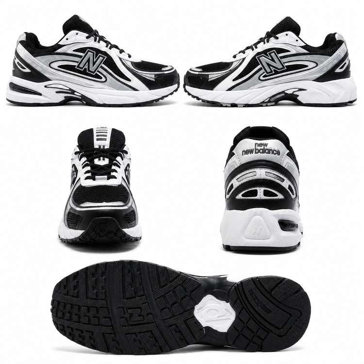 کفش کتانی مردانه نیوبالانس 530 مستر کوالیتی طرح سپهر New Balance سفید مشکی نقره ای
