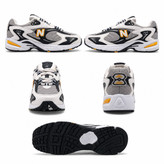 کفش کتانی مردانه نیوبالانس 725 مستر کوالیتی طرح سپهر New Balance 725 سفید سورمه ای زرد
